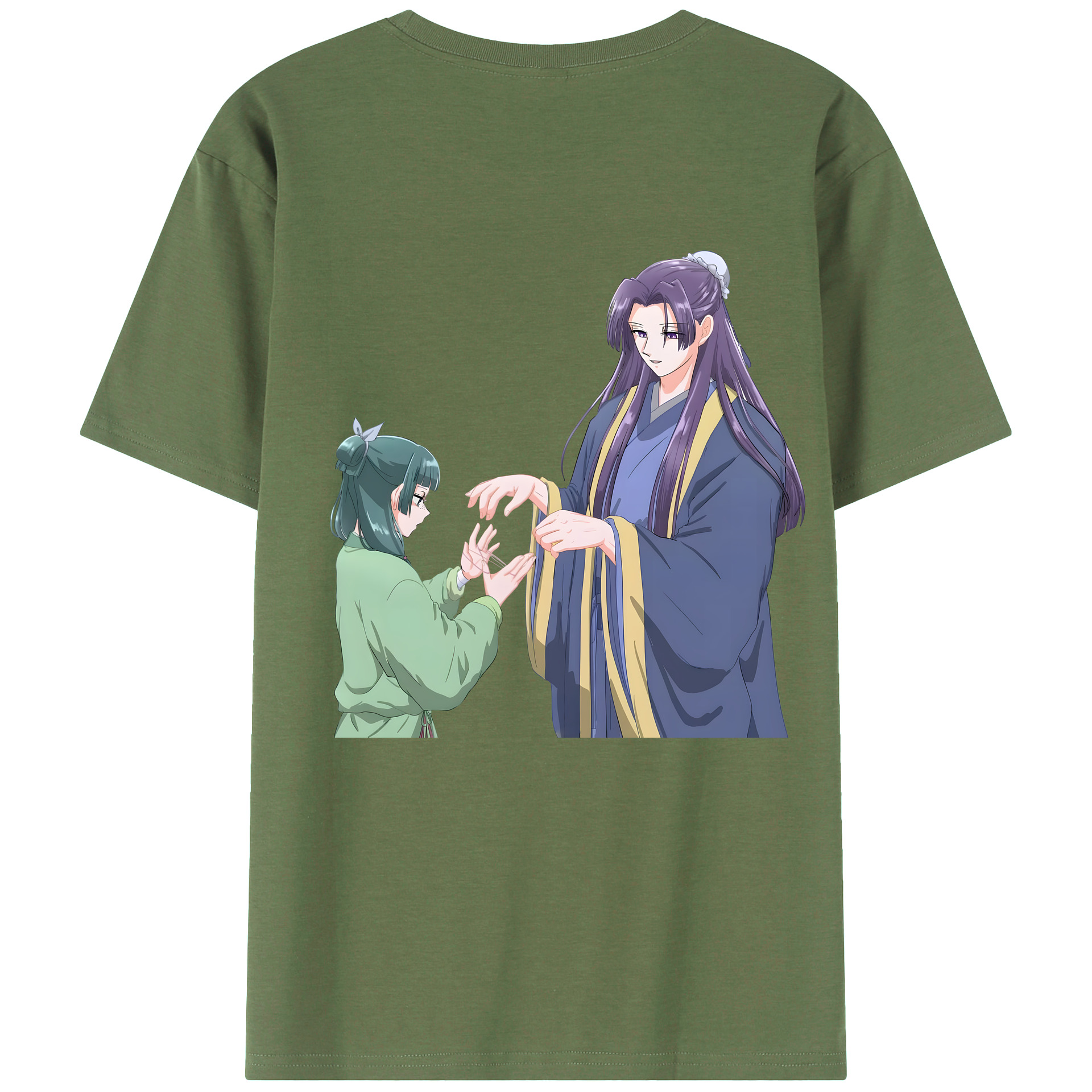 （画像用） 薬屋のひとりごと The Apothecary Diaries 綿100％ メンズ半袖Tシャツ（バックプリント） 通気性